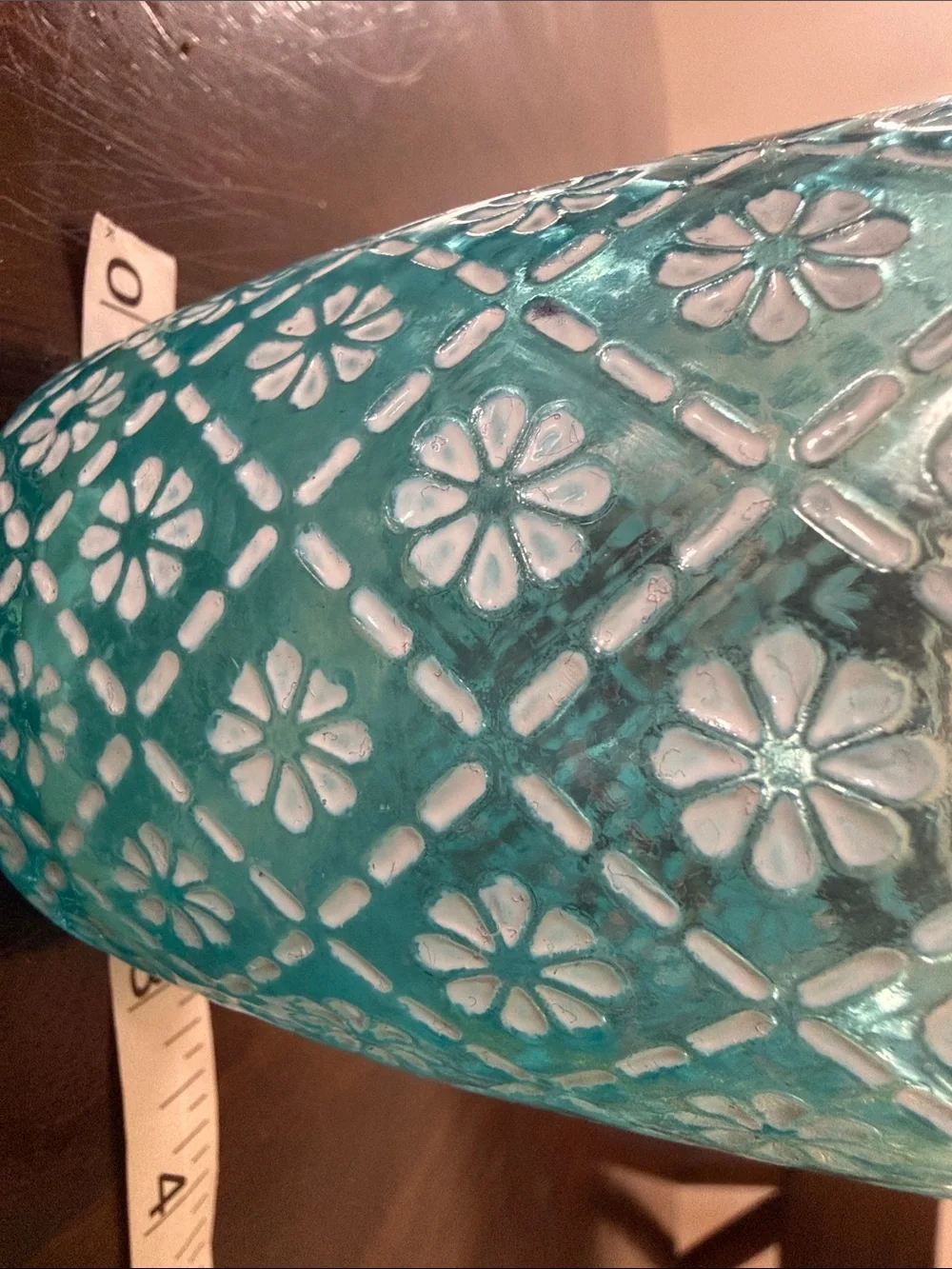 Yankee Candle Blue and Green Floral Glass Votive Holders